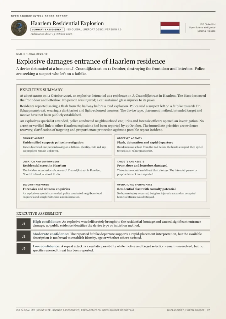 Haarlem Residential Explosion