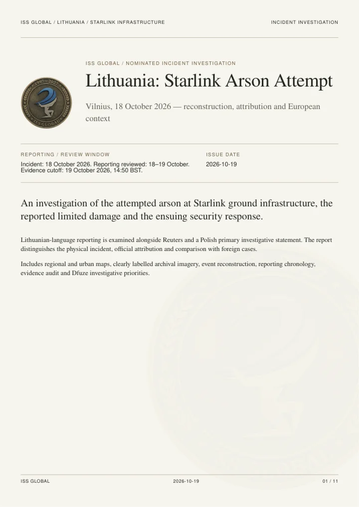 Cover of Lithuania: Starlink Arson Attempt