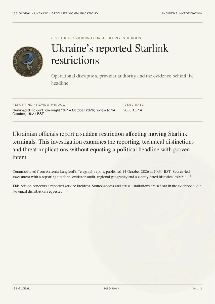Ukraine’s reported Starlink restrictions