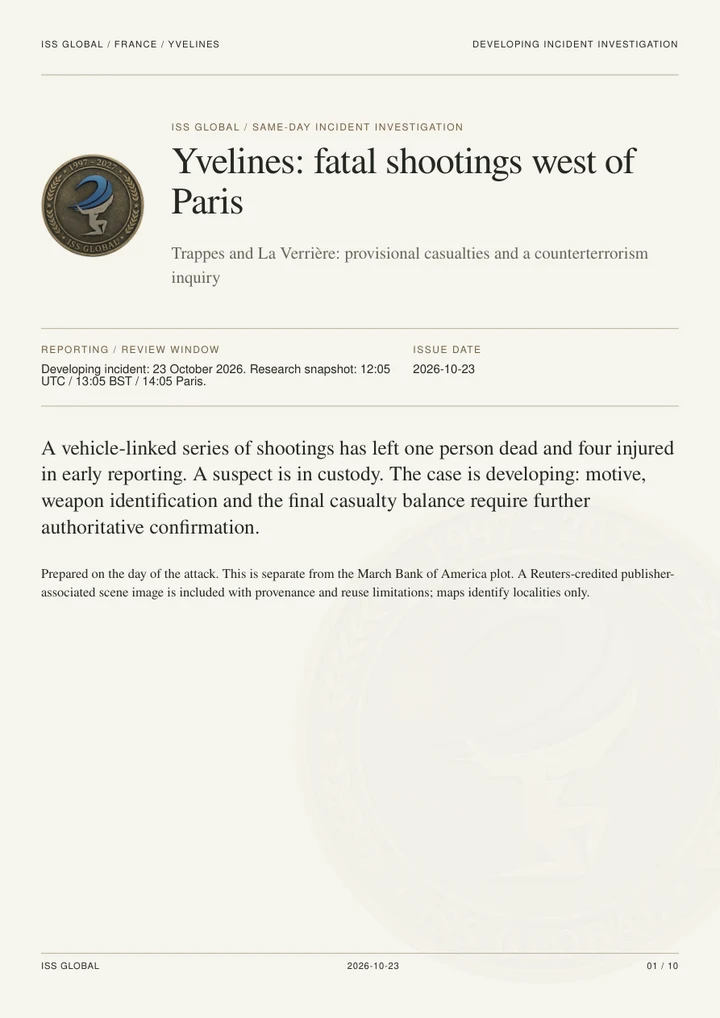 First page of Yvelines: fatal shootings west of Paris